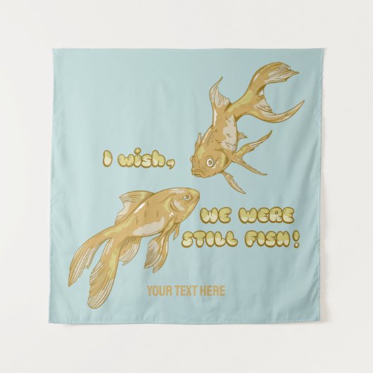 魚の進化おもしろい金魚 タペストリー (正面)