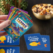 魚の遊カードパーソナライズされたを子供の名前で行く トランプ (インサイチュ)