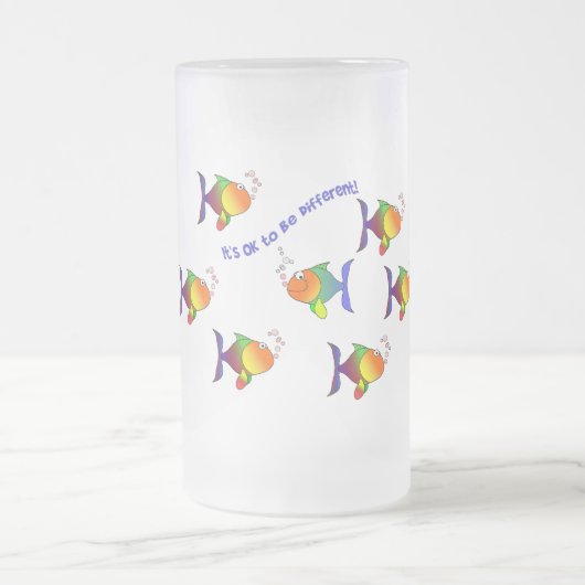 魚の違うマグ – 選択スタイルと色 フロストグラスビールジョッキ (中央)