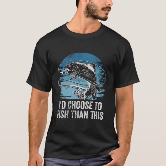 魚の選択魚釣りホビーフィッシャータイムバック Tシャツ (正面)