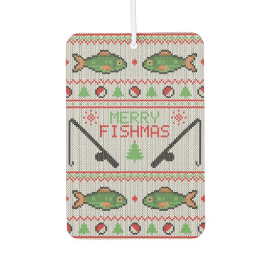 魚の醜いクリスマスセーター カーエアーフレッシュナー (正面)