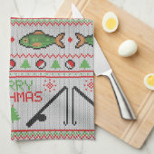 魚の醜いクリスマスセーター キッチンタオル (四つ折り)