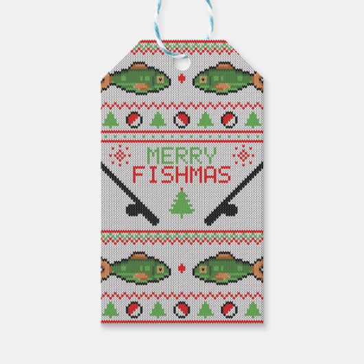 魚の醜いクリスマスセーター ギフトタグ (正面)