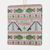 魚の醜いクリスマスセーター セラミックオーナメント (左)