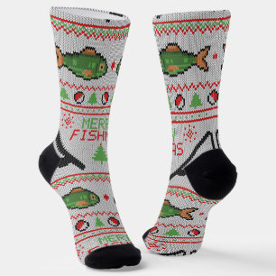 魚の醜いクリスマスセーター ソックス