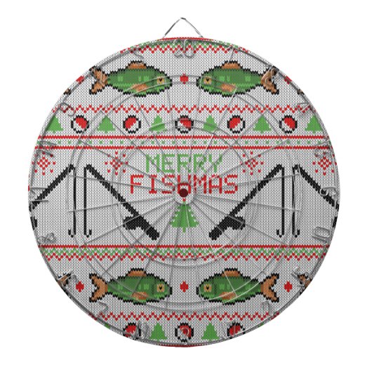 魚の醜いクリスマスセーター ダーツボード (正面)