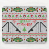 魚の醜いクリスマスセーター マウスパッド (正面)
