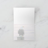 魚の野生動物の写真とハゲ空白のワシ サンキューカード (内部)