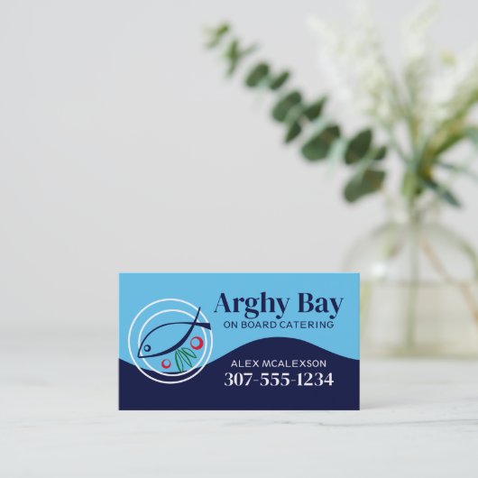 魚の野菜ディナープレートシェフケータリングブシン… 名刺 (スタンド正面)