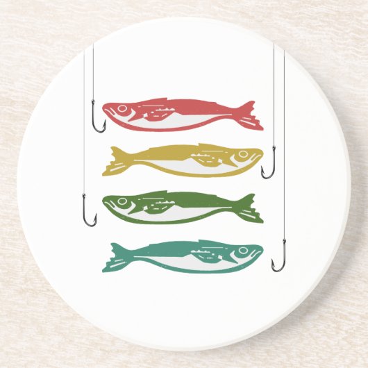 魚の針付きカラーリング コースター (正面)