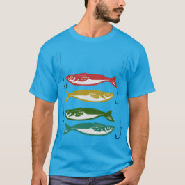 魚の針付きカラーリング Tシャツ