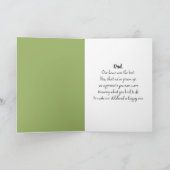 魚の鉢にタマジャクシを入れた父親のカエル カード (内部)