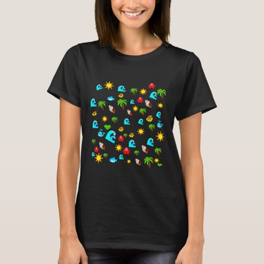 魚の長袖ティー Tシャツ (正面)