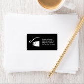 魚の頭とフック – 白黒 ラベル (インサイチュ)