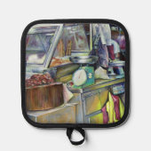 魚の頭のカレーはどこ?シンガポール 鍋敷き (正面)