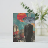 魚の頭の人（超現実的） ポストカード (スタンド正面)