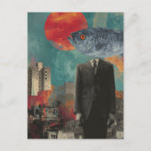 魚の頭の人（超現実的） ポストカード (正面)