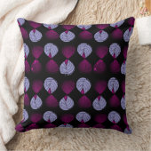 魚の頭の葉マゼンタラベンダーブラック クッション (ブランケット)