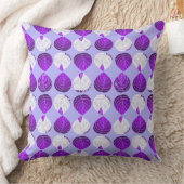 魚の頭の葉紫白ラベンダー クッション (ブランケット)