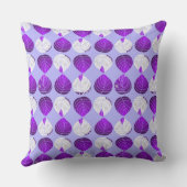 魚の頭の葉紫白ラベンダー クッション (裏面)