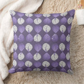 魚の頭の葉薄紫ホワイトブラック クッション (ブランケット)