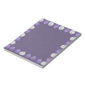 魚の頭の葉薄紫ホワイトブラック ノートパッド (回転)