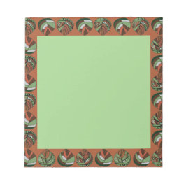 魚の頭の葉薄紫ホワイトブラック ノートパッド