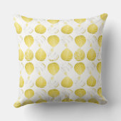 魚の頭の離れ古い金ゴールド白 クッション (裏面)