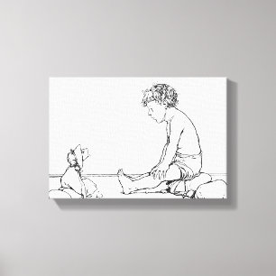 魚の頭人形 キャンバスプリント