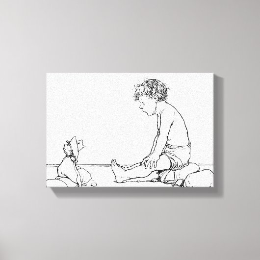 魚の頭人形 キャンバスプリント (正面)