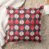 魚の頭葉の緋色のガンメタルグレー白 クッション (ブランケット)