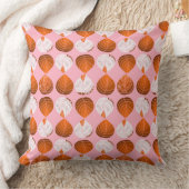 魚の頭葉の茶色オレンジ白ピンク クッション (ブランケット)