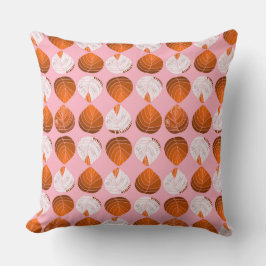 魚の頭葉の茶色オレンジ白ピンク クッション