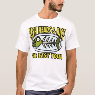 魚の頭部および米 Tシャツ
