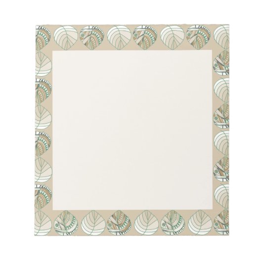 魚の頭離れのキノコ青茶色のナス ノートパッド (正面)