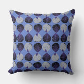 魚の頭離れの藍灰色ほこりっぽい青 クッション (正面)