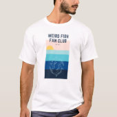 魚の風変わりファンクラブスタイル化海サンセットティー Tシャツ (正面)