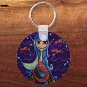 魚の飛んでいるマーメイドキーチェーン キーホルダー (正面)