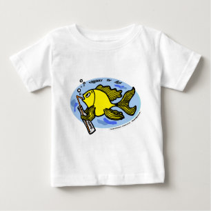 魚の飲み水おもしろい-かわいいベビーTシャツ ベビーTシャツ