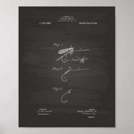 魚の餌1914特許技術チョークボード ポスター