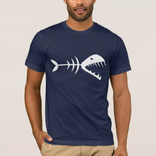 魚の骨のデザイン Tシャツ