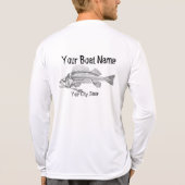 魚の骨のワイシャツとのカスタムなボートの名前 Tシャツ (裏面)