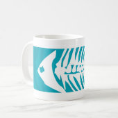 魚の骨の骨組マグ コーヒーマグカップ (正面左)