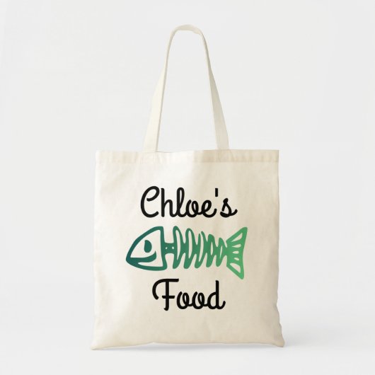 魚の骨を搭載する猫の餌のバッグのトート トートバッグ (正面)