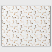 魚の骨ニュートラルラッピング紙 ラッピングペーパー (フラット)