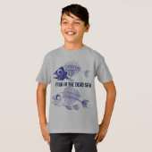 魚の骨格を持つ「死海の魚」 Tシャツ (正面フル)