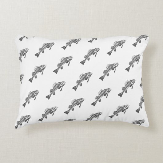 魚の骨格 アクセントクッション (正面)