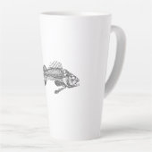 魚の骨格 カフェラテマグ (右アングル)