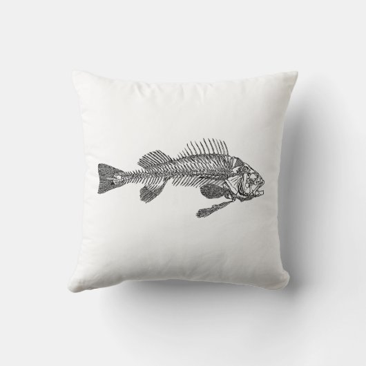 魚の骨格 クッション (裏面)
