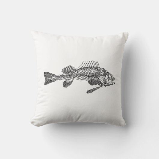 魚の骨格 クッション (正面)
